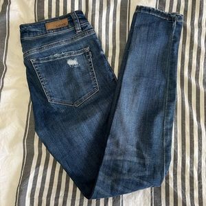 Garage Distressed High Waisted Skinny Jeans